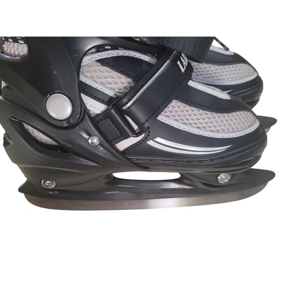 Lake Placid Boys Ice Skates Blk/wht Adjustable Med 1-4 - Picture 3 of 7